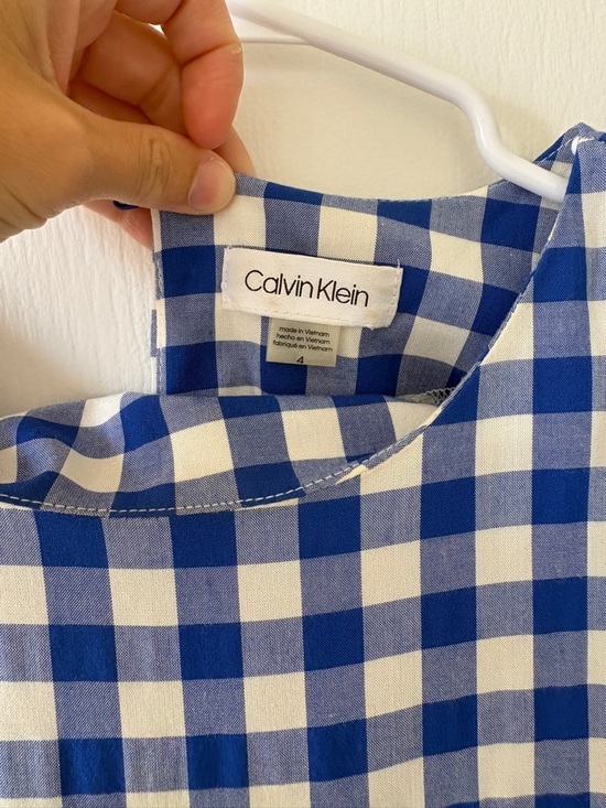 Calvin Klein Blue and White Gingham Dress - Picture 2 of 3